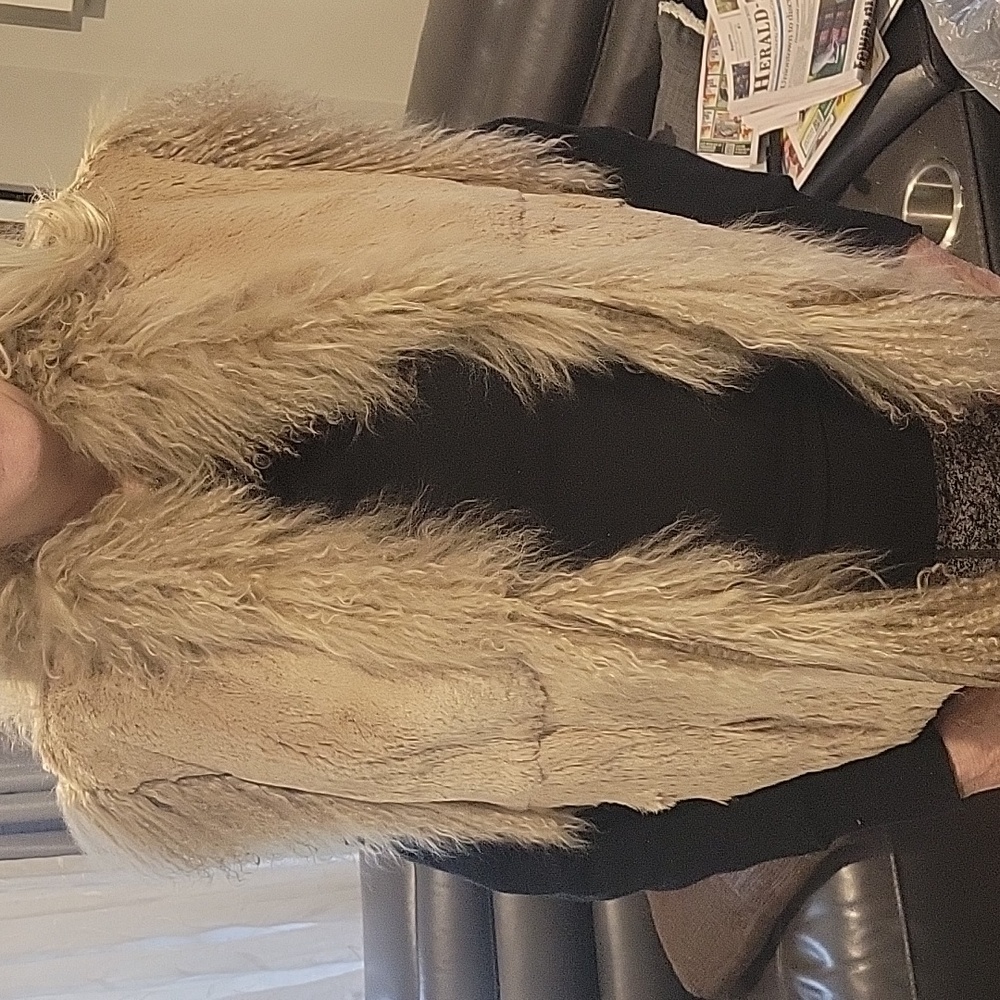 Tan Fur Vest with Elegant Design for Layering